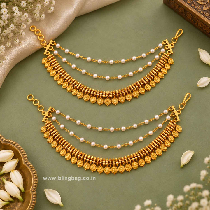 Golden Snehaani Antique Ear Chain
