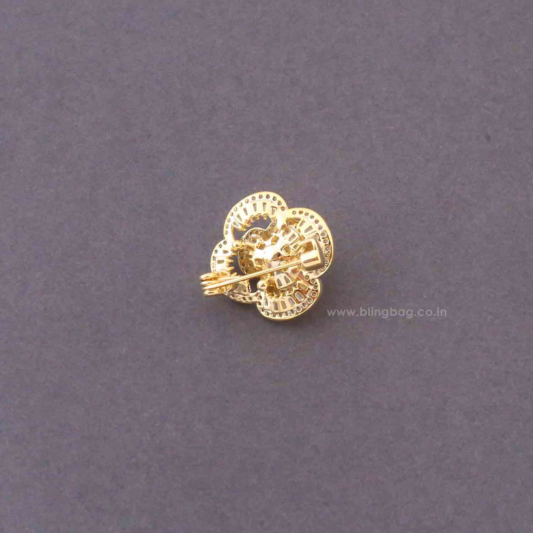 Golden Snowdrop Pearl Brooch