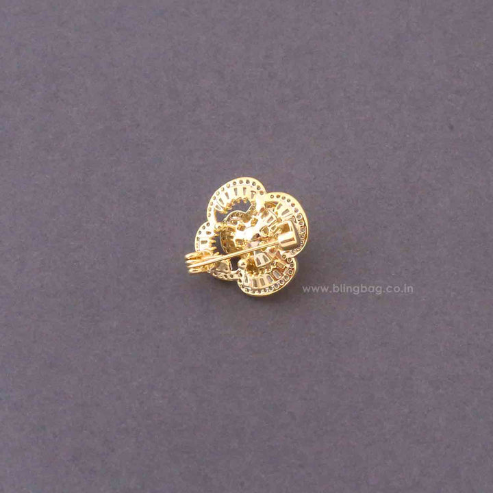 Golden Snowdrop Pearl Brooch