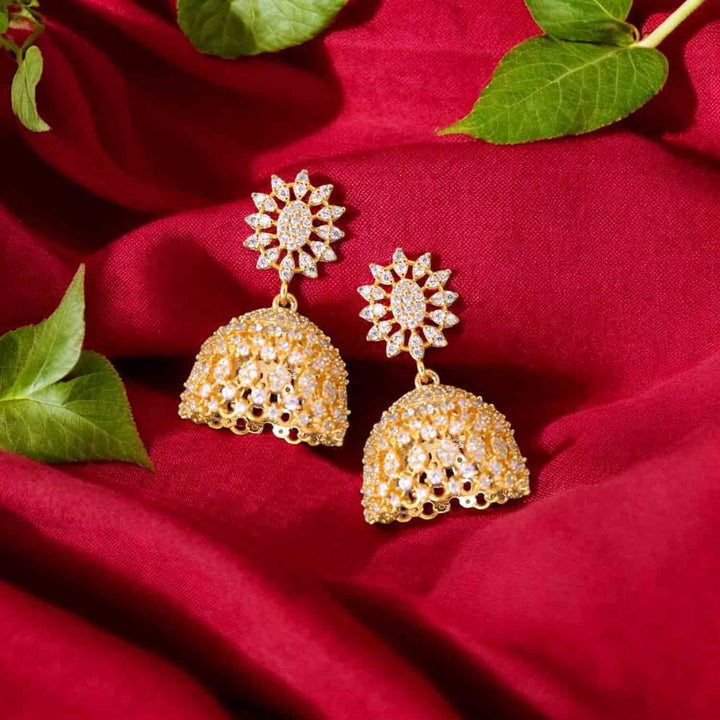 Golden Sophie Zirconia Jhumkis