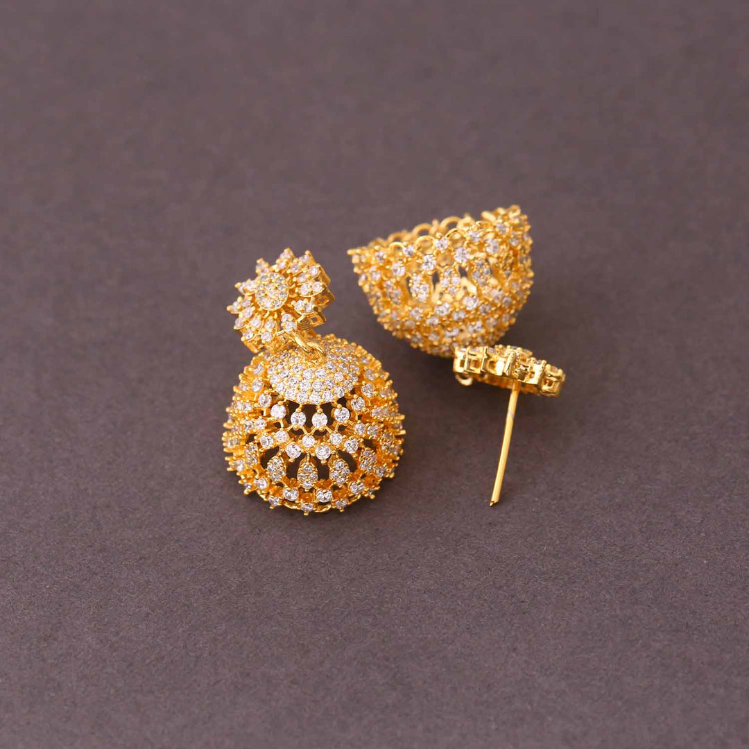 Golden Sophie Zirconia Jhumkis