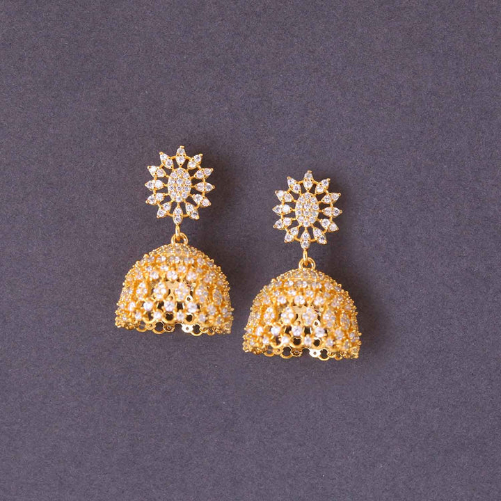 Golden Sophie Zirconia Jhumkis