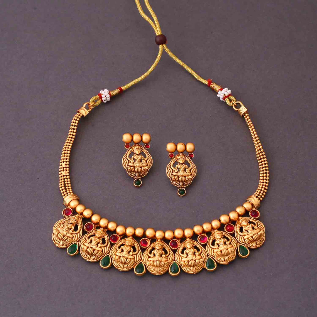 Golden Sri Temple Jewellery Set - New Arrival