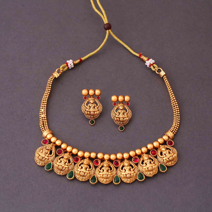 Golden Sri Temple Jewellery Set - New Arrival