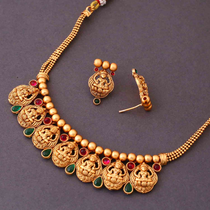 Golden Sri Temple Jewellery Set - New Arrival