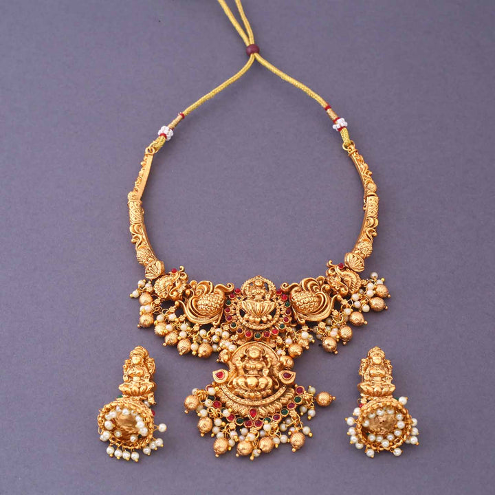 Golden Srishti Hasli Temple Jewellery Set- New Arrival
