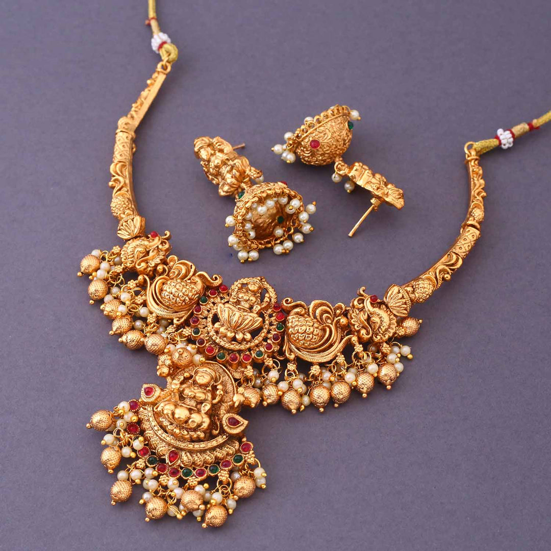 Golden Srishti Hasli Temple Jewellery Set- New Arrival