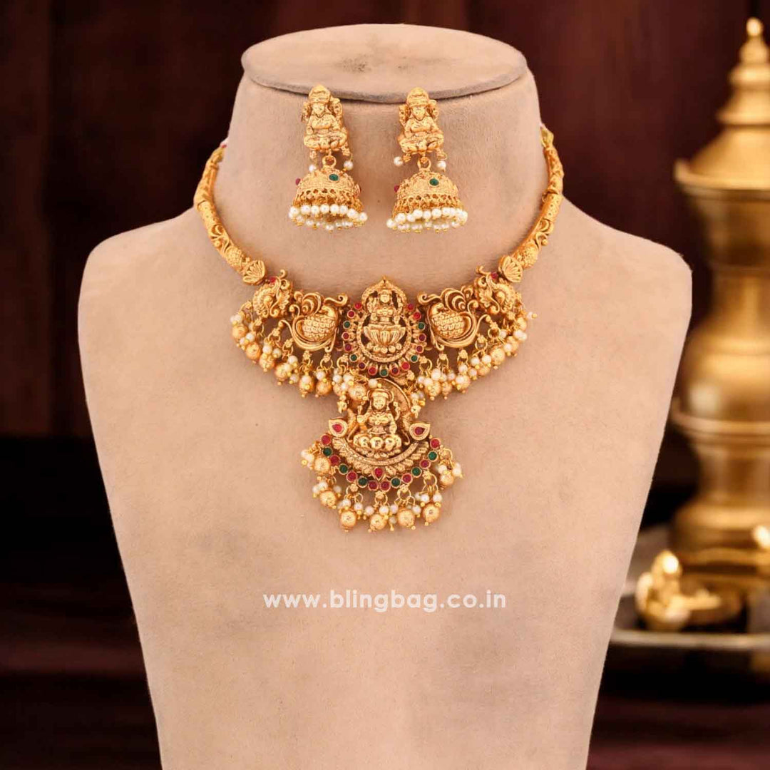 Golden Srishti Hasli Temple Jewellery Set- New Arrival