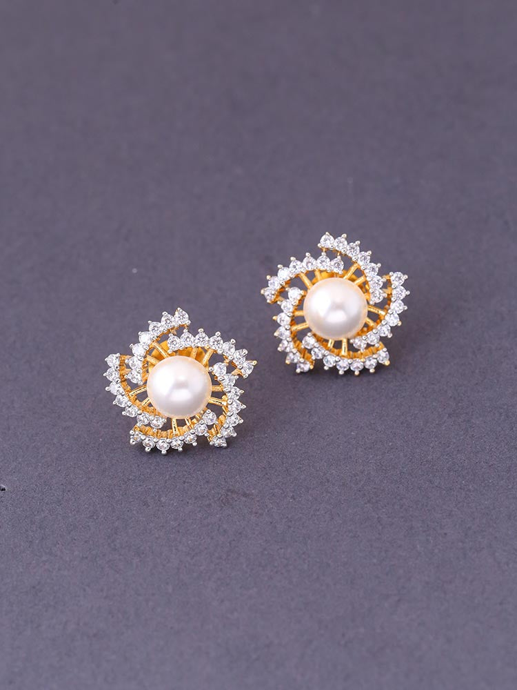 Golden Starlie Zirconia Studs