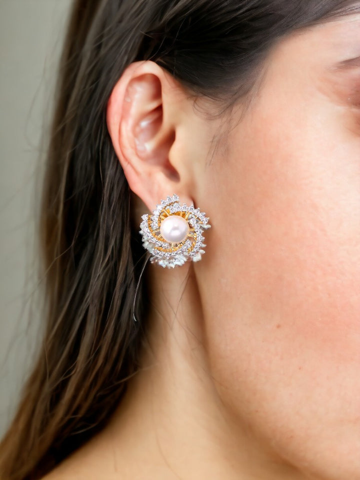 Golden Starlie Zirconia Studs