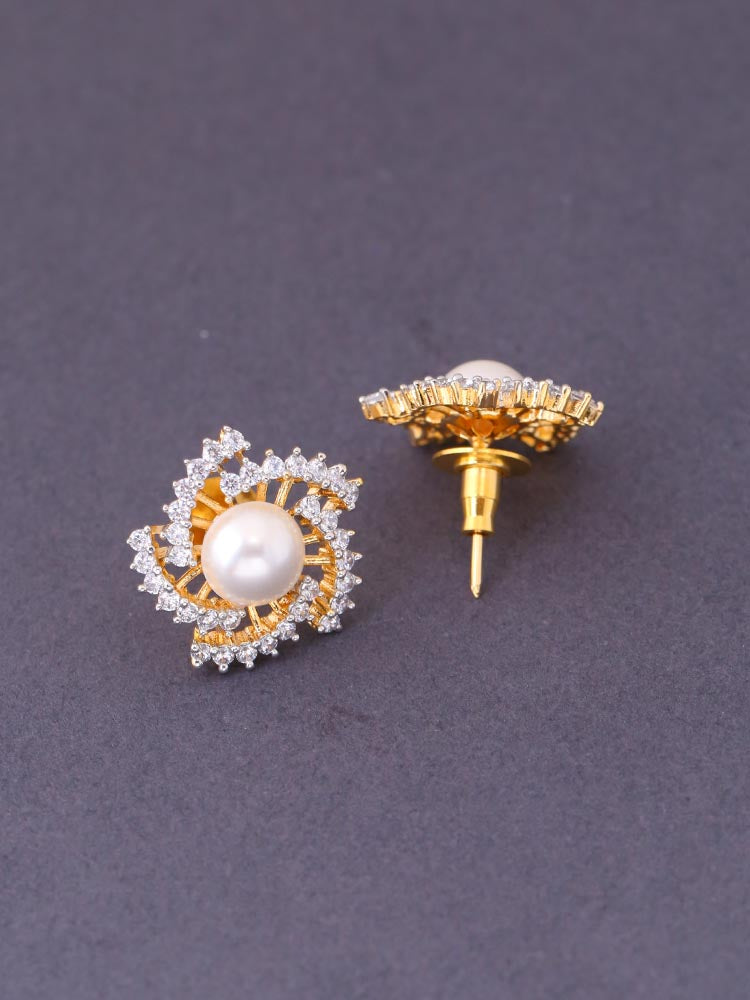 Golden Starlie Zirconia Studs