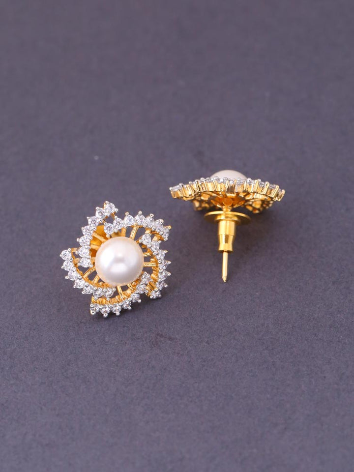 Golden Starlie Zirconia Studs