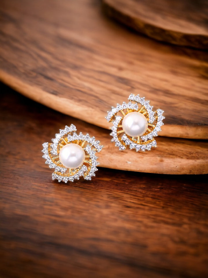 Golden Starlie Zirconia Studs