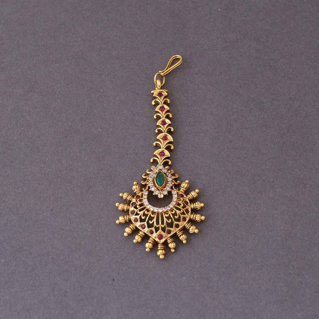 Golden Subhadra Maang Tikka