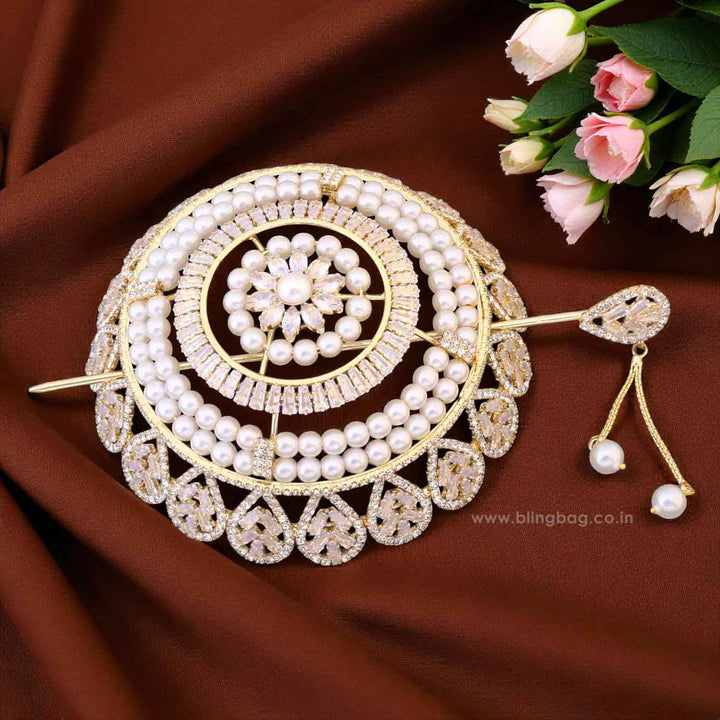 Golden Sumana Zirconia Large Hair Bun Cage