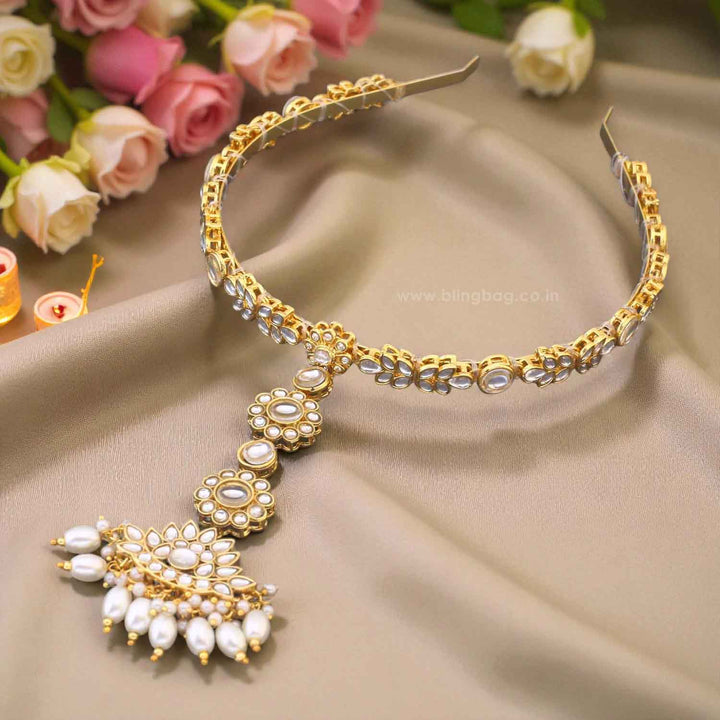 Golden Sunanda Hairband With Tikka