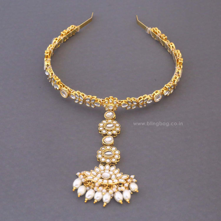 Golden Sunanda Hairband With Tikka
