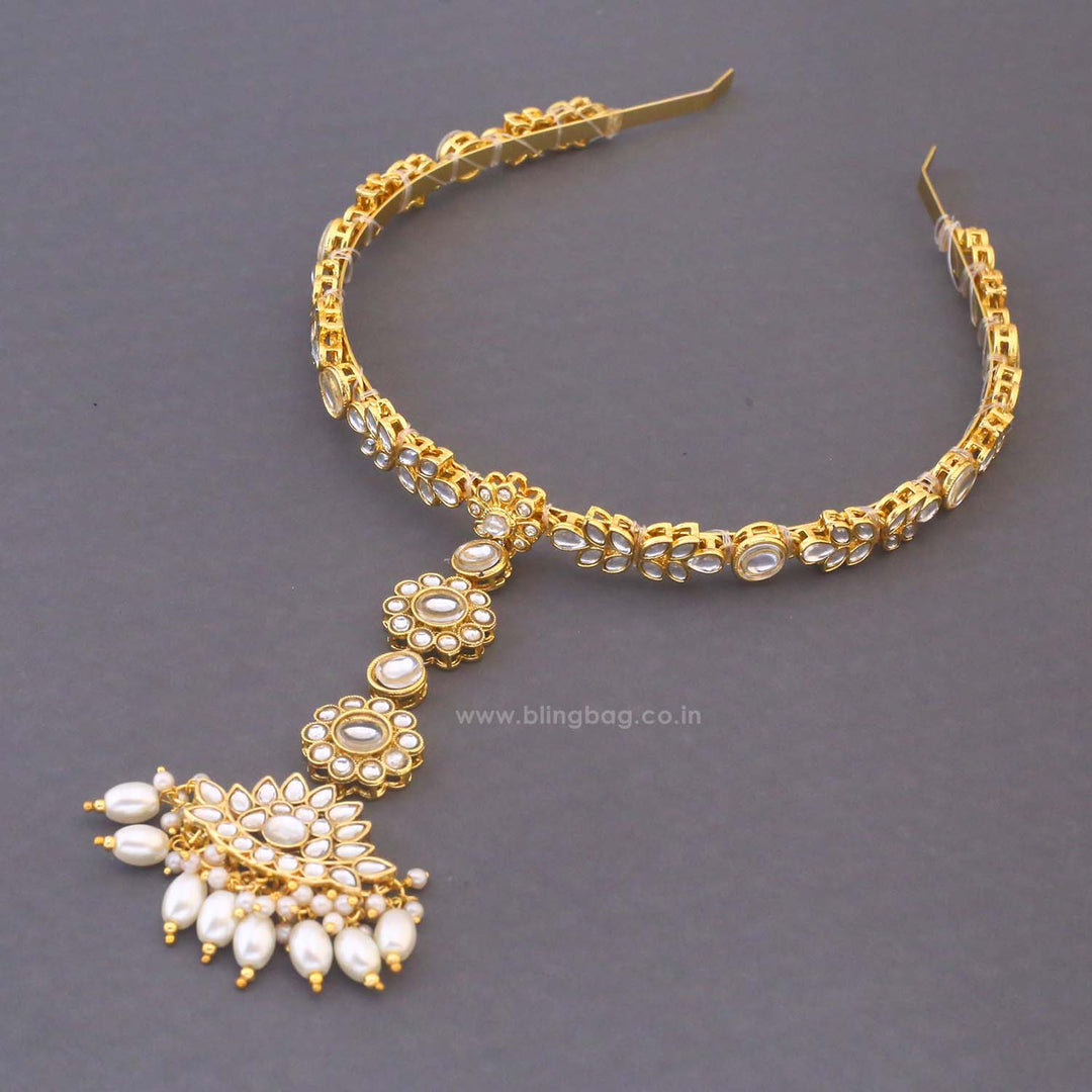 Golden Sunanda Hairband With Tikka