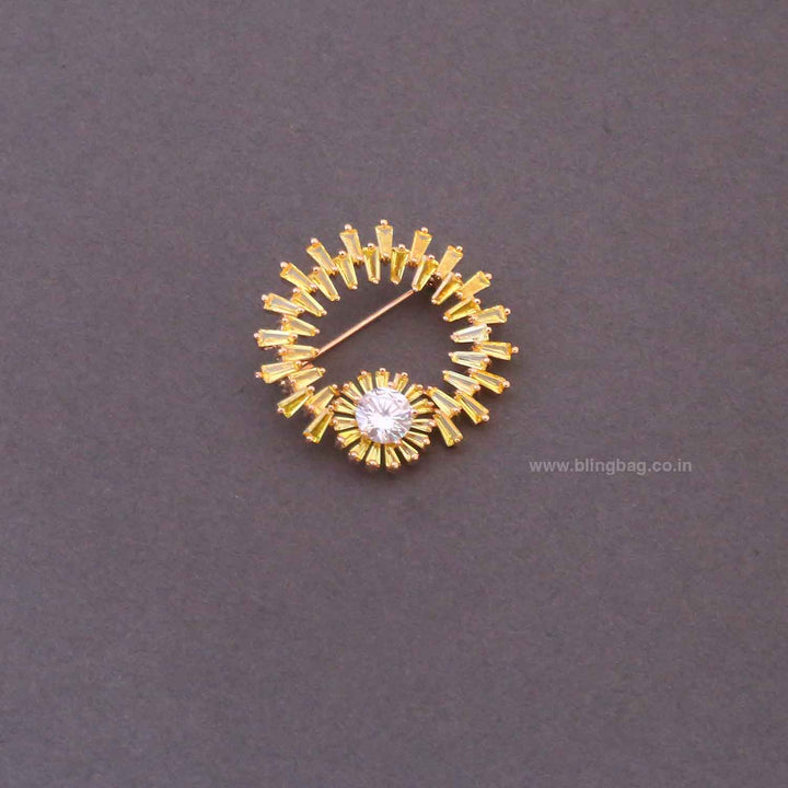 Golden Sunburst Brooch