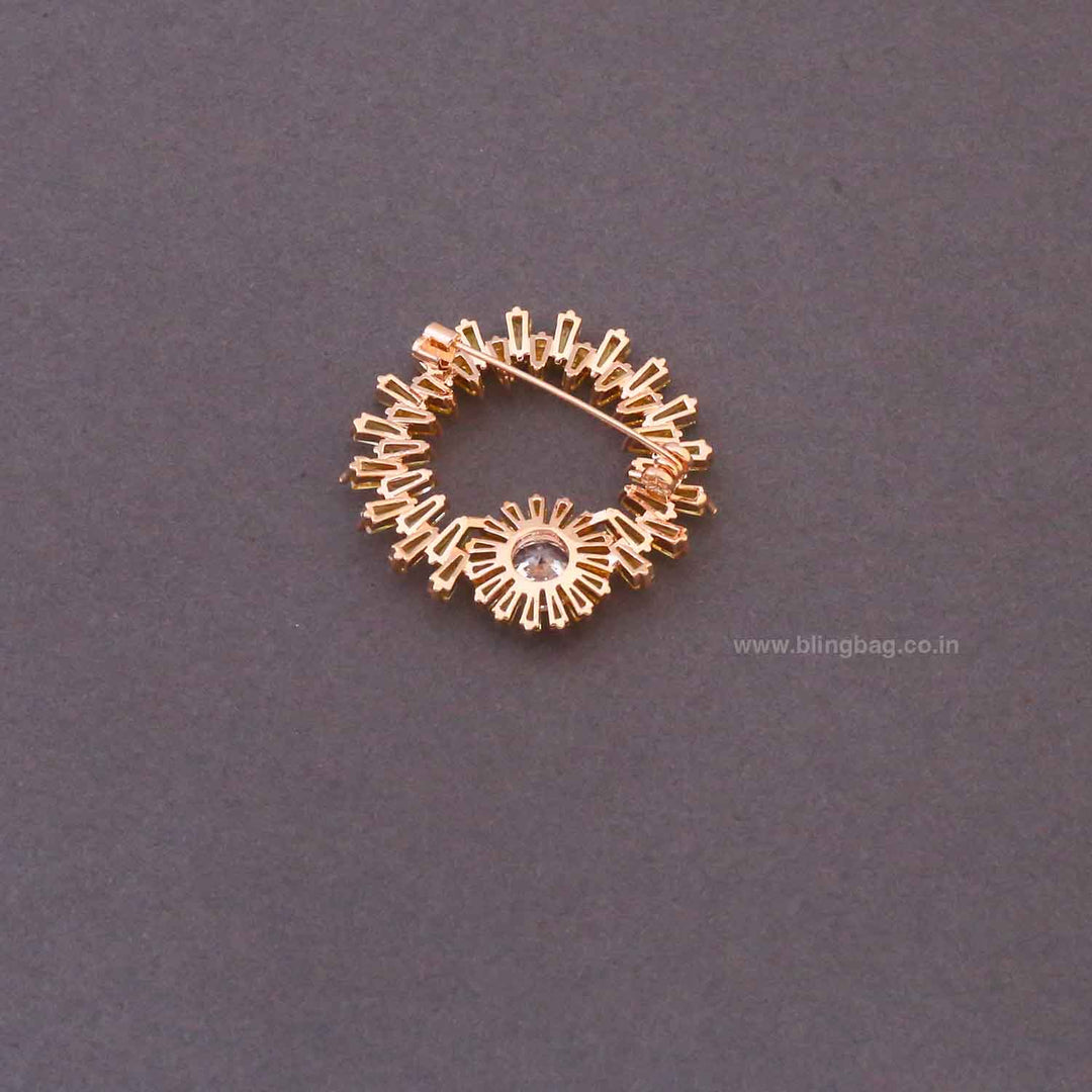 Golden Sunburst Brooch