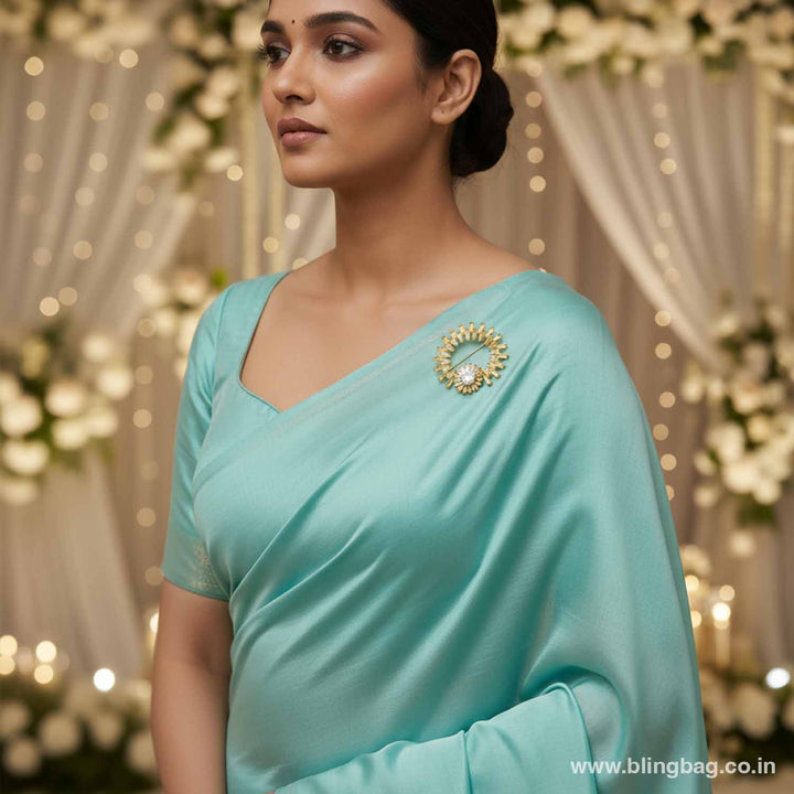 Golden Sunburst Brooch