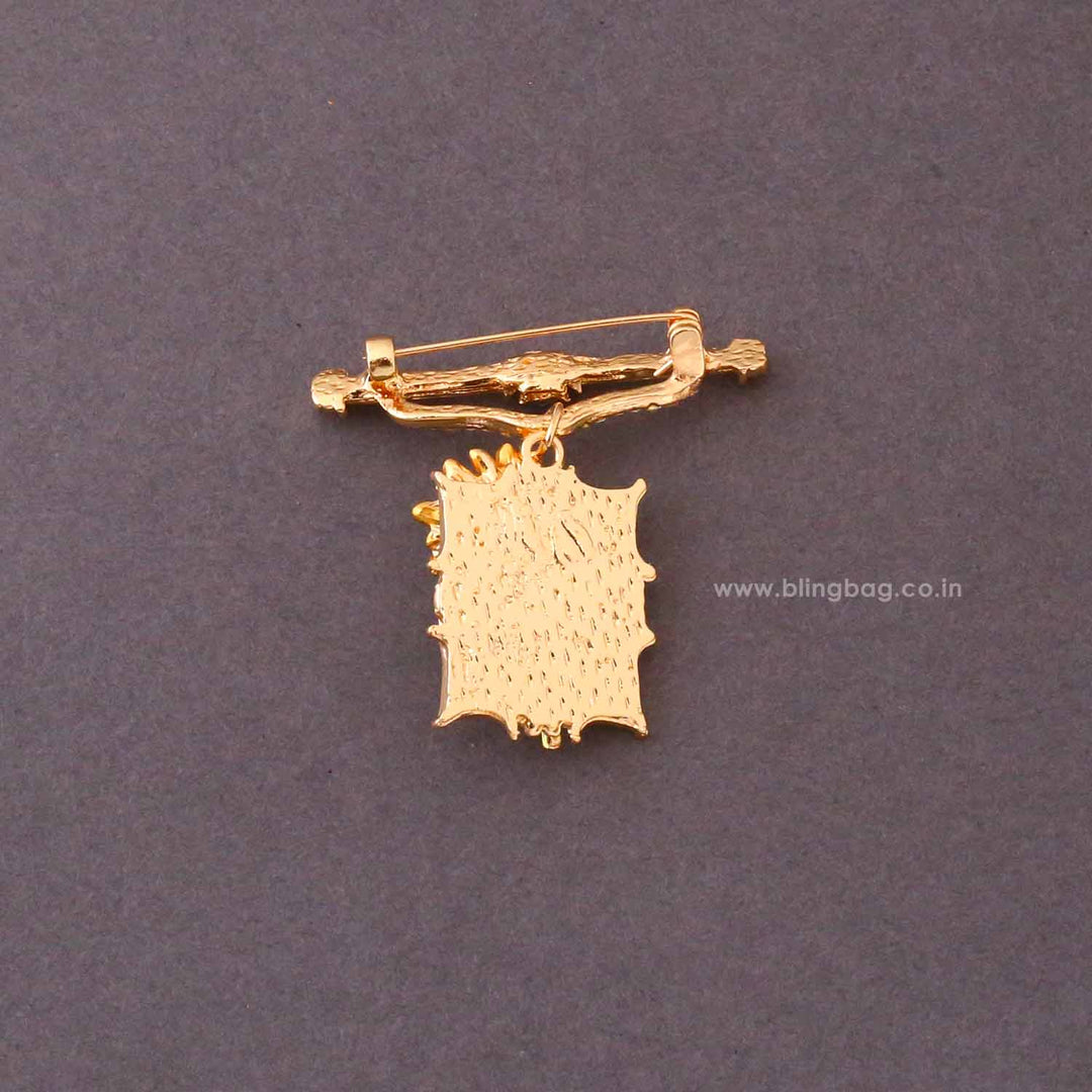 Golden Sunflower Pearl Brooch