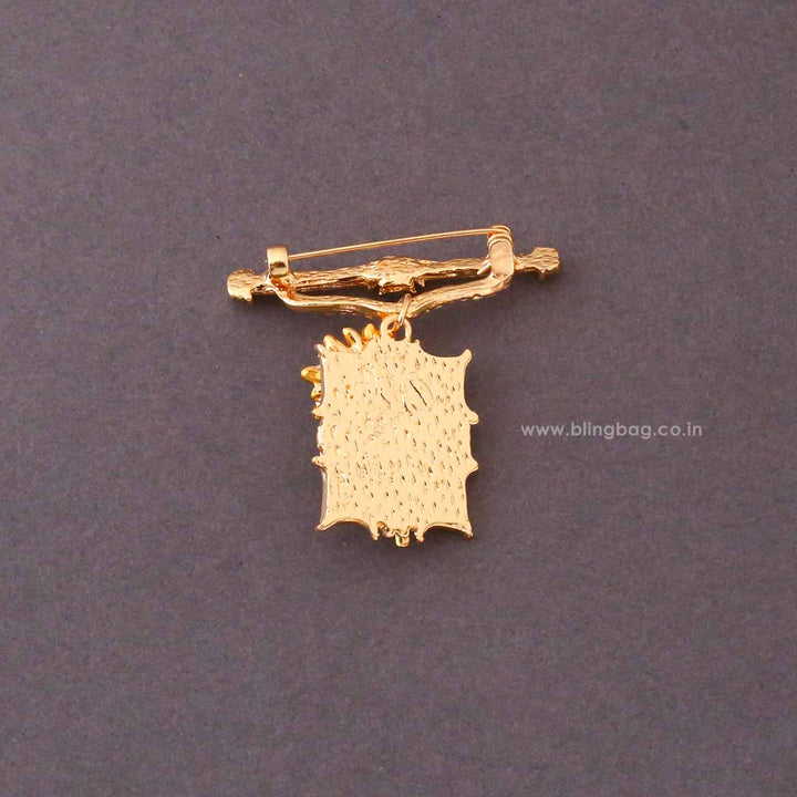 Golden Sunflower Pearl Brooch