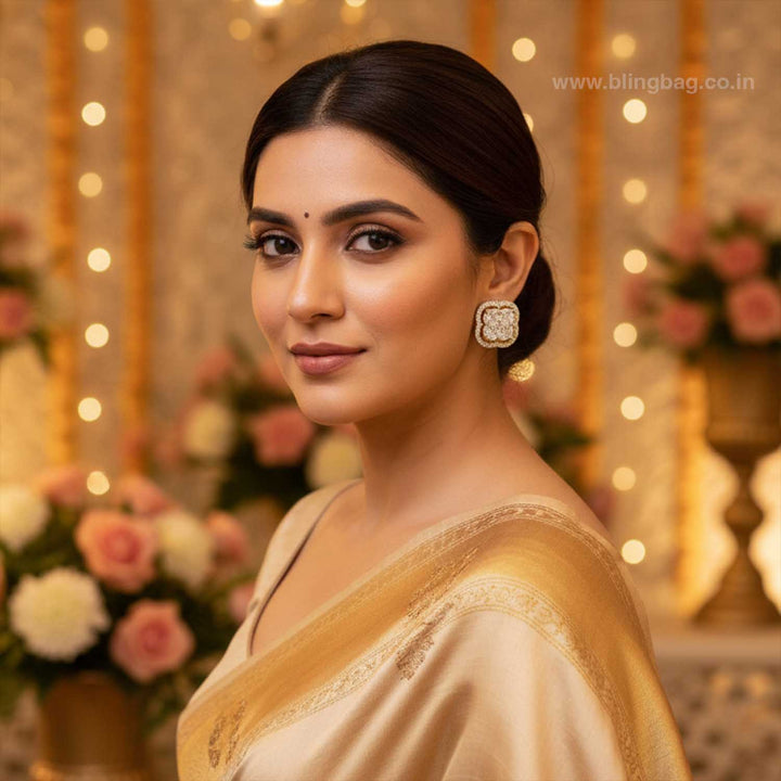 Golden Sunie Zirconia Studs