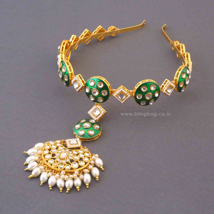 Golden Suparna Hairband With Tikka
