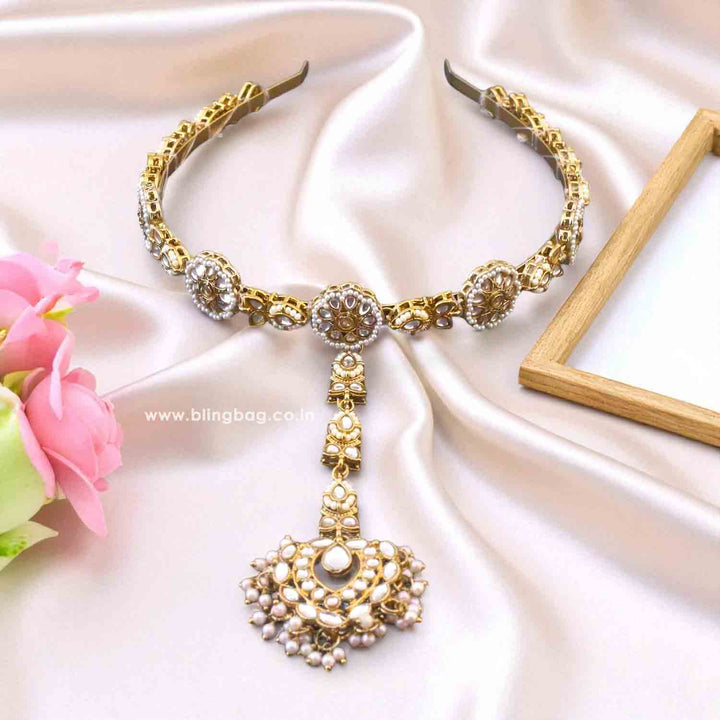 Golden Suraksha Hairband With Tikka