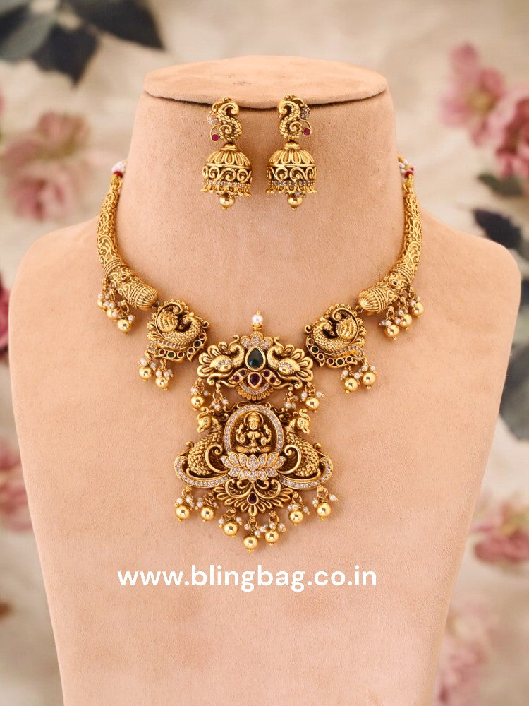 Golden Sureshwara Temple Jewellery Set - New Arrival