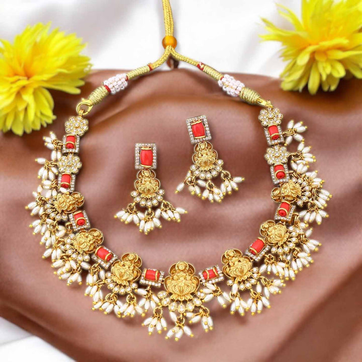 Golden Suvarna Temple Jewellery Set - New Arrival