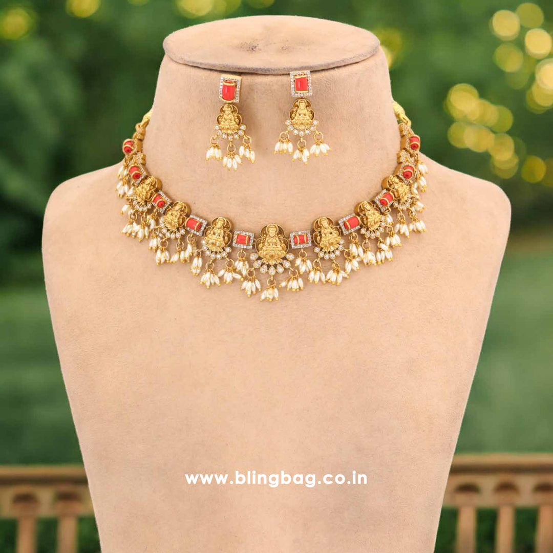 Golden Suvarna Temple Jewellery Set - New Arrival
