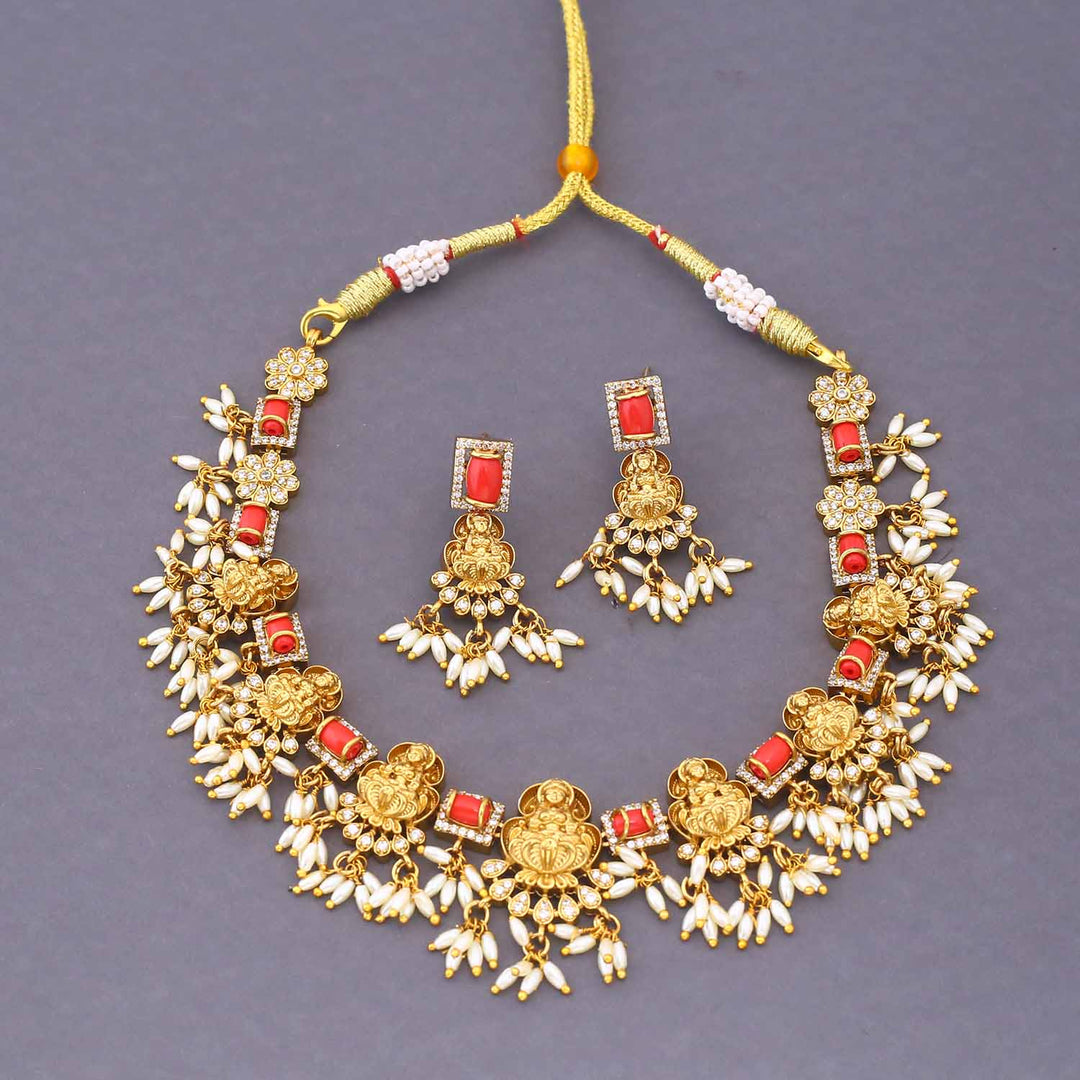 Golden Suvarna Temple Jewellery Set - New Arrival