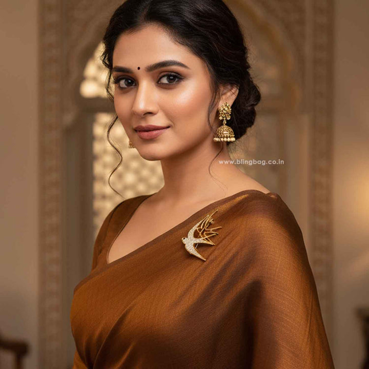 Golden Swallow Brooch