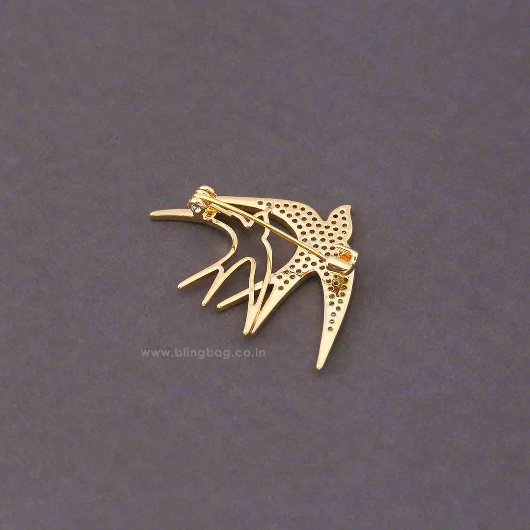 Golden Swallow Brooch