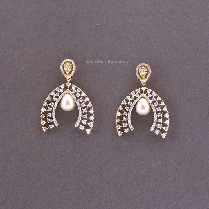 Golden Tabite Zirconia Danglers