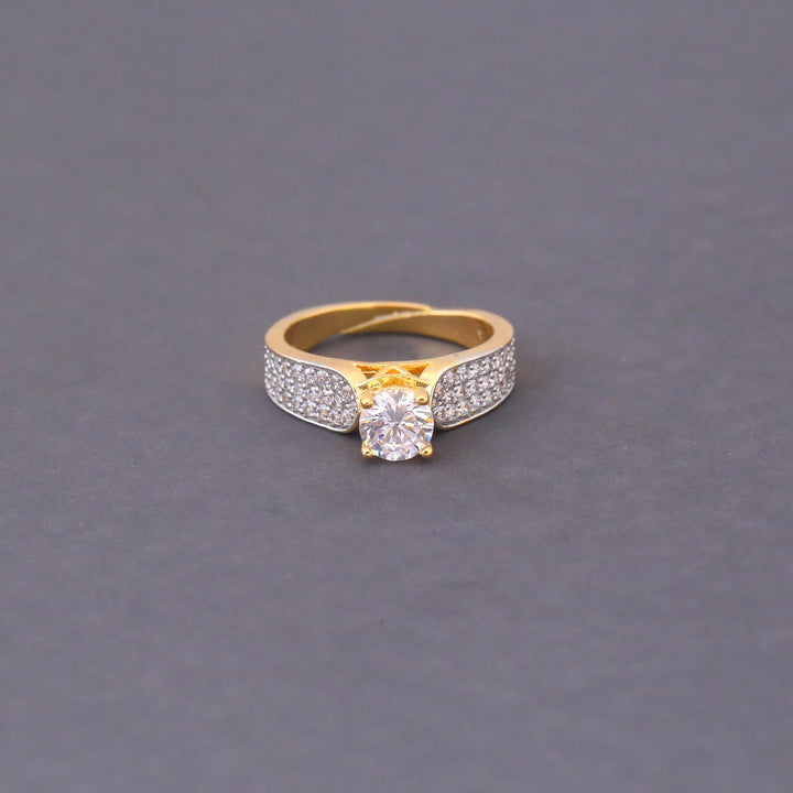 Golden Talia Adjustable Zirconia Ring