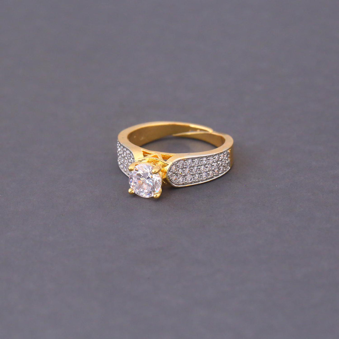 Golden Talia Adjustable Zirconia Ring
