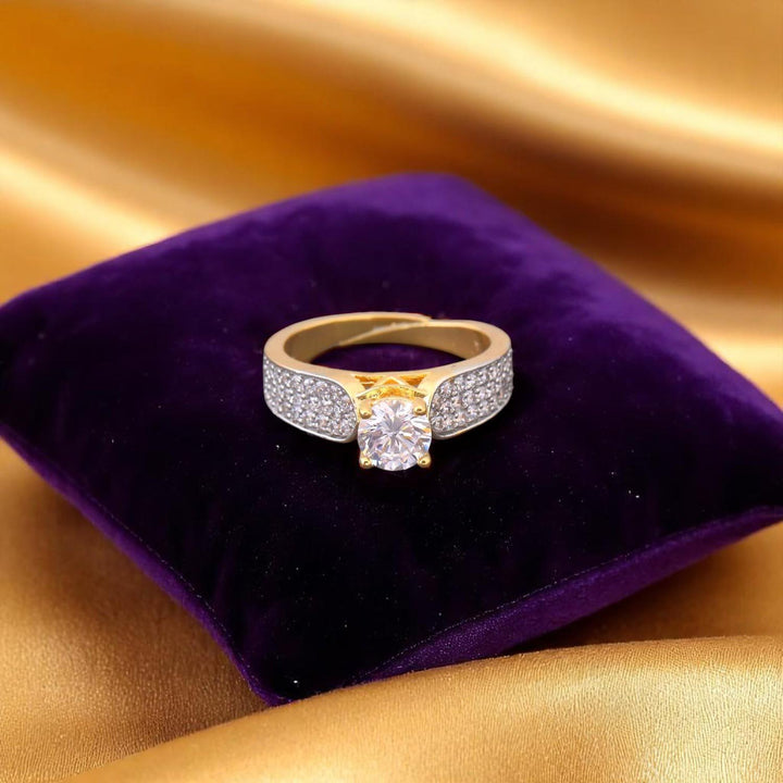 Golden Talia Adjustable Zirconia Ring