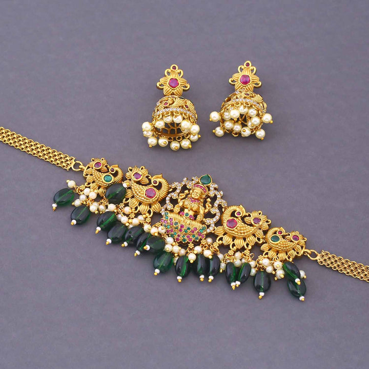 Golden Tanirika Temple Jewellery Set - New Arrival