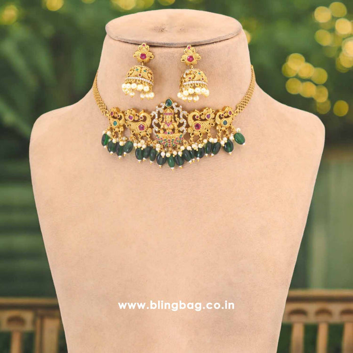 Golden Tanirika Temple Jewellery Set - New Arrival