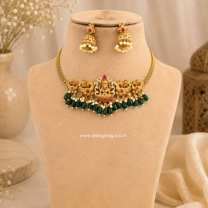 Golden Tanirika Temple Jewellery Set - New Arrival
