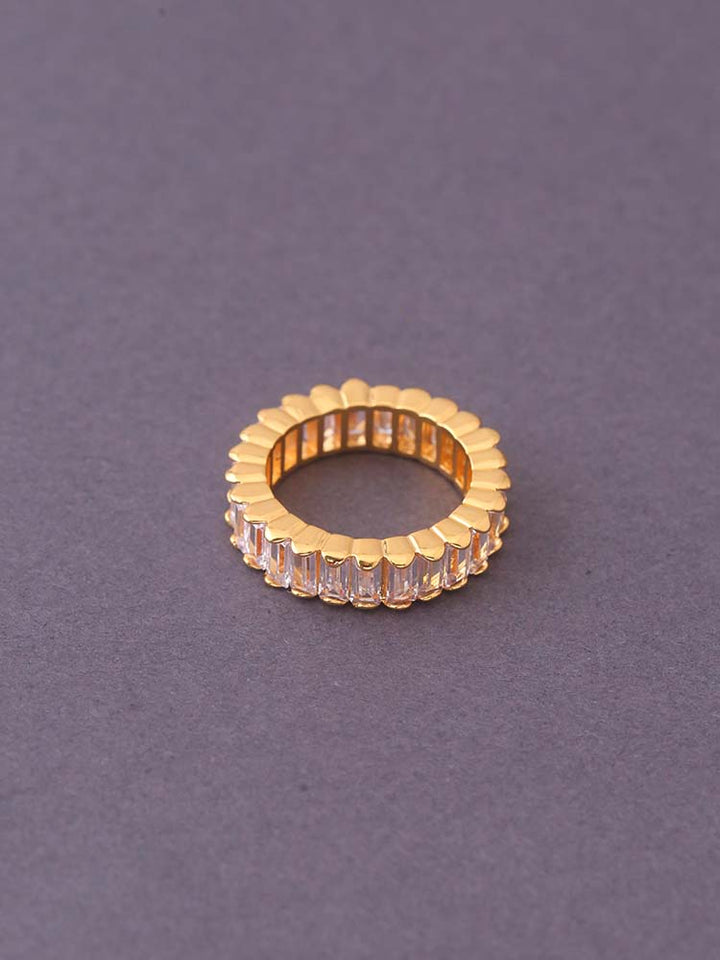 Golden Taniya Zirconia Ring