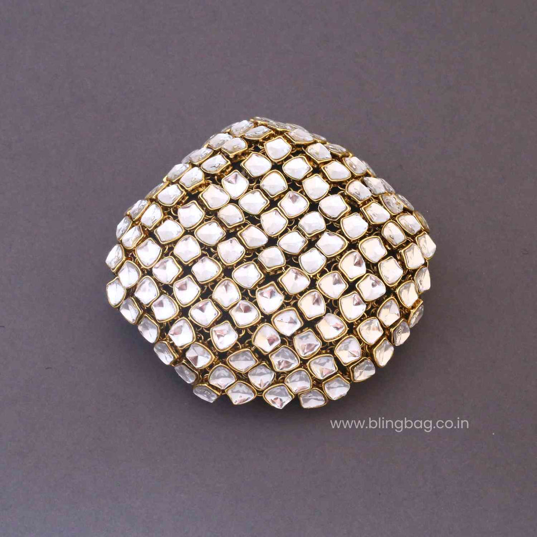 Golden Tanviani Kundan Hair Bun Cage