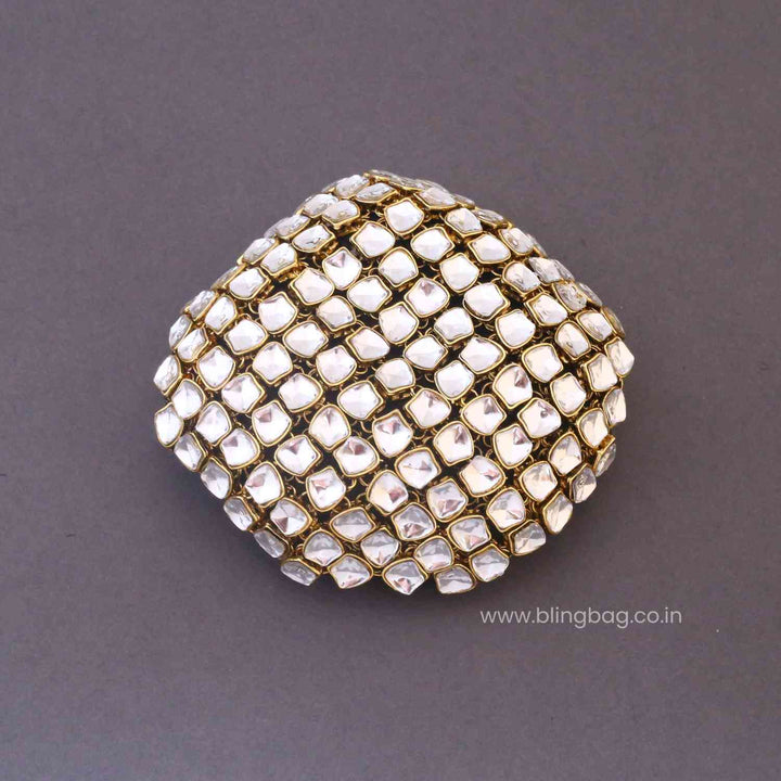 Golden Tanviani Kundan Hair Bun Cage