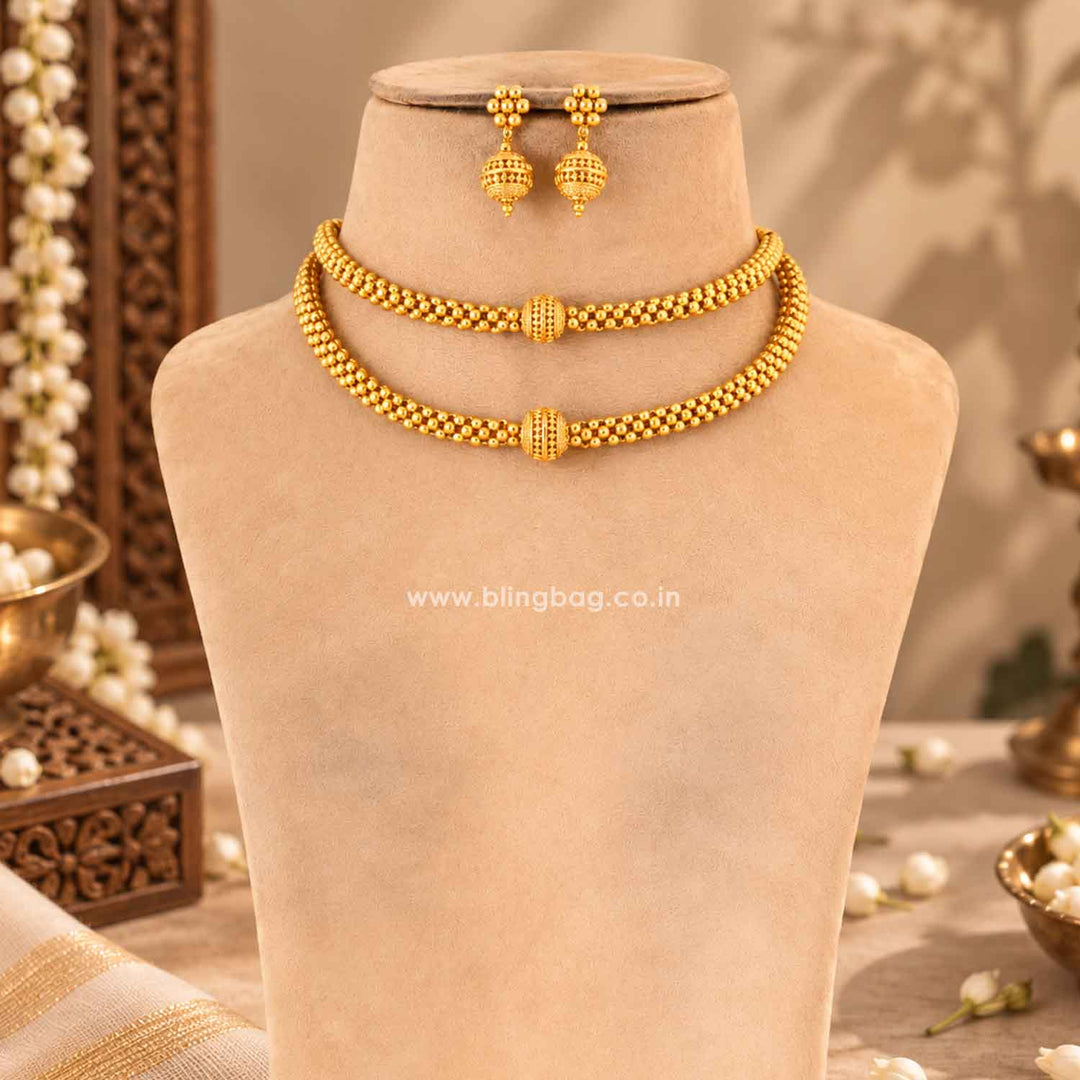 Golden Taraini Antique Jewellery Set- New Arrival
