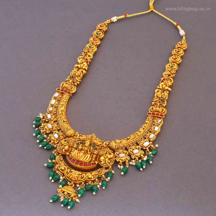 Golden Tarana Bridal Temple Jewellery Set - New Arrival