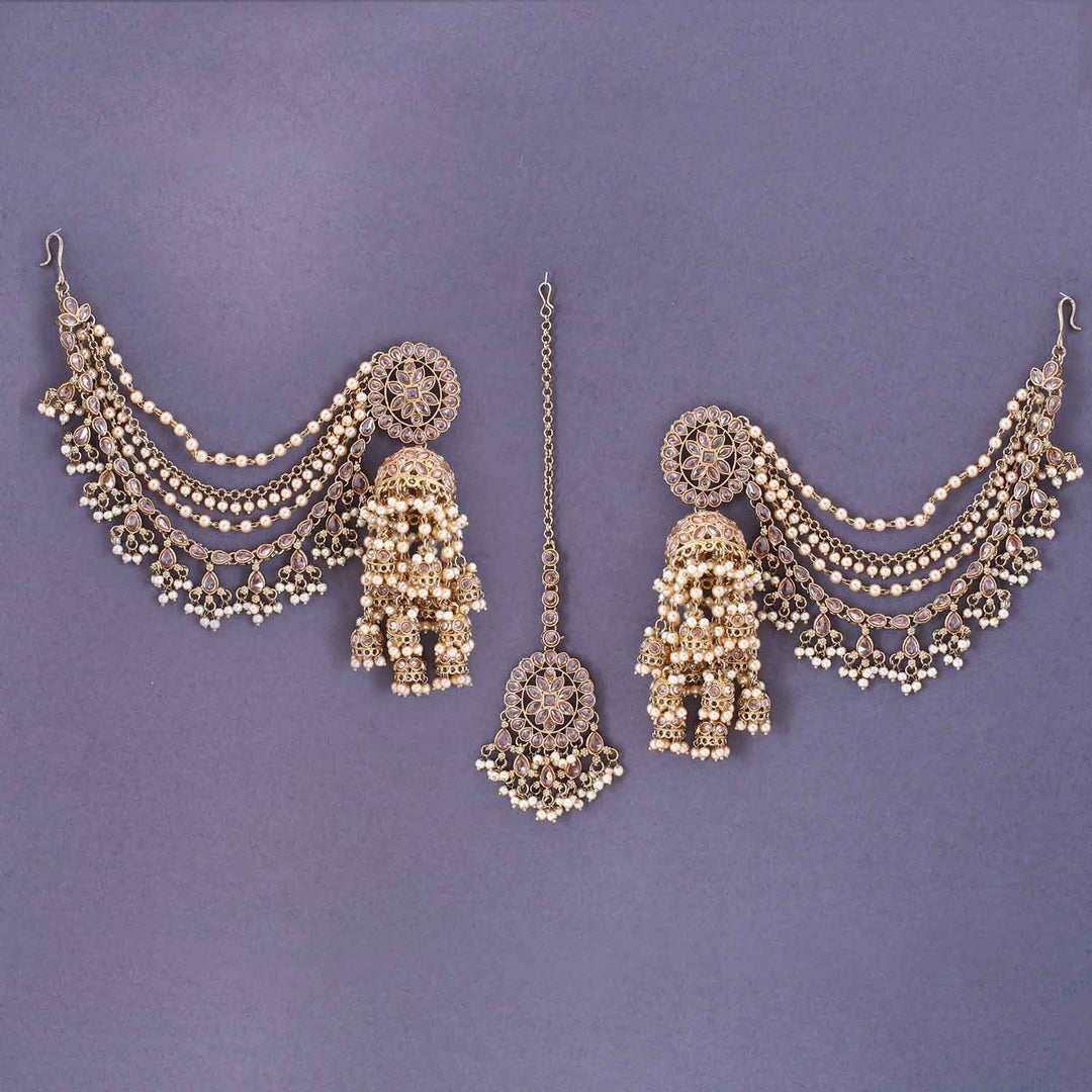 Golden Tilottama Maang Tikka Set
