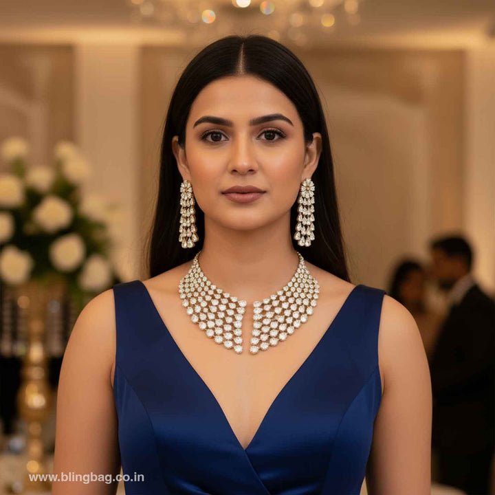 Golden Tirzahi Zirconia Jewellery Set